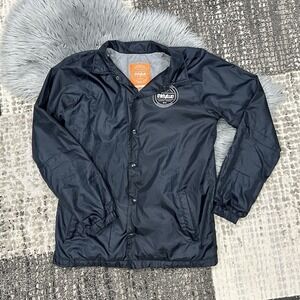 Black Men's S Thirtytwo Snowboarding Kramer Coach Jacket Snap-Button Closure